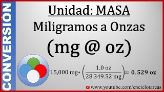 Convertir de Miligramos a Onzas mg a oz [upl. by Leihcar]