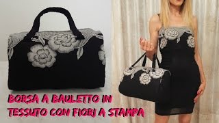 BORSA A BAULETTO IN TESSUTO CON FIORI A STAMPA  NUNZIA VALENTI [upl. by Eeliab568]