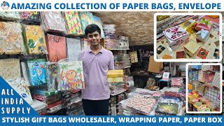 Gift Paper Bags Wholesale Market Kolkata  Wrapping Paper Envelopes Paper Boxes [upl. by Aneral]