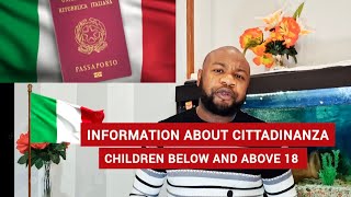 Information on CITTADINANZA for children above and below 18 years in Italy [upl. by Llenyr]