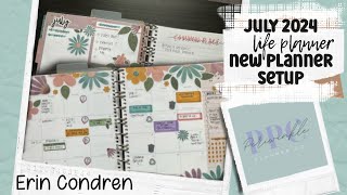 ERIN CONDREN Bold Blooms JULY SETUP  custom made stickers new style binding [upl. by Snowman]