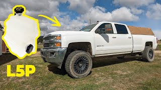 COOLANT LEVEL LOW Duramax L5P how to replace coolant level sensor and expansion tank [upl. by Thorndike]