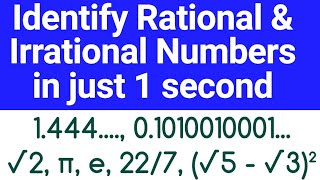 Rational and Irrational Numbers in English  MATHS for SSC BANK RAILWAY POLICE DSSSB MBA [upl. by Kcerb857]