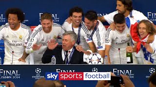 Real Madrid players invade Carlo Ancelottis press conference [upl. by Eihs]