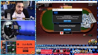 ► Quand YoH ViraL gagne 24 300  au poker et moffre un abonnement à son club en fin de session [upl. by Ingemar]