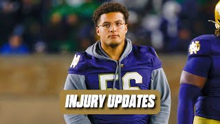 Notre Dame football update LATEST on Howard Cross status Mitch Jeter and the kicking game more [upl. by Ekeiram198]