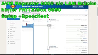 AVM Repeater 6000 als LAN Brücke hinter FRITZBox 6690 Setup Speed Test [upl. by Jacques232]