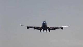 Spectacular low landing KLM 747 St Maarten Maho Beach [upl. by Nilahs520]