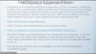 UMKC Thesis and Dissertation Submission amp Formatting  Part 1 [upl. by Deborah]