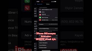 İphone İstenmeyen Aramaları Sessize Alma apple iphone [upl. by Semaj]