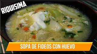 Sopa de fideos con huevo [upl. by Aratahs]