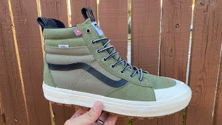 Vans Review Vans Sk8Hi MTE2 Winter Moss Customs Water Resistant Test [upl. by Avie382]