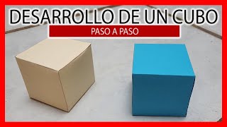 💥 como hacer un CUBO de papel paso a paso 💣 Desarrollo de un hexaedro también en cartón o cartulina [upl. by Goldwin]