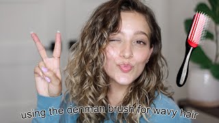 Using The Denman Brush For Wavy Hair first time review [upl. by Sumerlin]