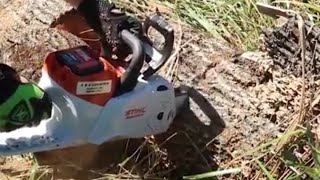 Testing STIHL electric chainsaws [upl. by Wirth]