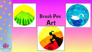 Easy amp Creative Brush Pen Circle Art Tutorial [upl. by Ahseek]