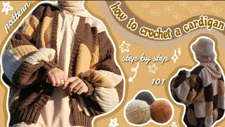 How to crochet a cardigan  pattern included 🌼 [upl. by Lenej904]