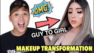 Makeup từ NAM sang Nữ bằng các Sản Phẩm Yêu Thích  GUY TO GIRL MAKEUP TRANSFORMATION  Ty Lê [upl. by Nawud470]