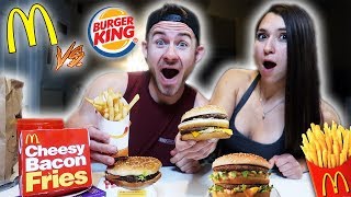 THE FAST FOOD MUKBANG BATTLE MCDONALDS VS BURGER KING [upl. by Esya379]