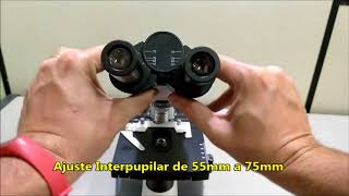 Microscópio Biológico Binocular  DI136B  Digilab Laboratório [upl. by Halimaj]