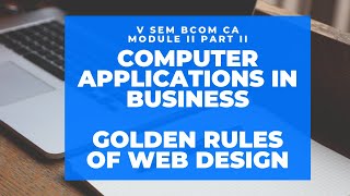 COMPUTER APPLICATIONS IN BUSINESS MODULE II PART II BCom V SEM [upl. by Alric]