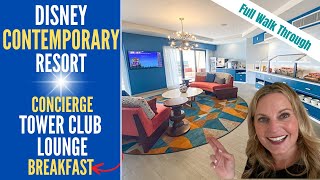 Disney CONTEMPORARY Resort  TOWER CLUB LOUNGE  Breakfast  CONCIERGE  Magic Kingdom  Luxury WDW [upl. by Letram]