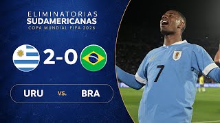 URUGUAY vs BRASIL 20  RESUMEN  ELIMINATORIAS SUDAMERICANAS  FECHA 4 [upl. by Peltz]