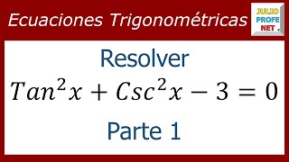 ECUACIONES TRIGONOMÉTRICAS  Ejercicio 3 Parte 1 de 2 [upl. by Ecart]