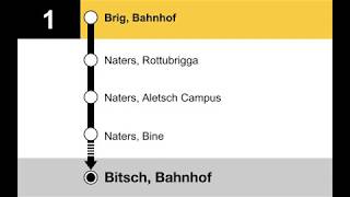 Ortsbus BrigGlis Ansagen  1 Naters Bitsch [upl. by Eiramrefinnej604]