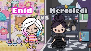 Enid VS Mercoledì Addams  Sfida di arredamento in Toca life World  ITA [upl. by Lull]