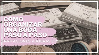 DIY Invitaciones de Boda viajeras con CANVA 💌🎨 Diseño tarjeta de embarque y Save the Date [upl. by Retsek532]