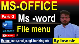 Complete Microsoft Word Tutorial  File MenuTab In MS Word Hindi [upl. by Publus]