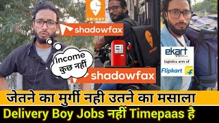 Swiggy Delivery boy Salary Shadowfax Flipkart Delivery Boy Ki Income कुछ नही  Delivery Job Exposed [upl. by Yrad]