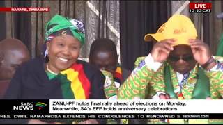 President Mnangagwa arrives for ZanuPF final election rally [upl. by Aynek]