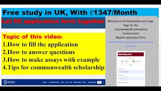 How to fill Commonwealth scholarship application form online 2023step by step motivation letter [upl. by Harriette]