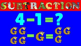 Learn Subtraction from 110 with Alphabetimals  Math Subtraction 1 Table with Animals  easy math [upl. by Olivann600]