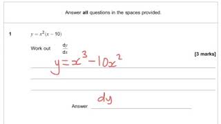 AQA Further Maths GCSE 2016 Paper 1 Q1  Calculus Differentiation [upl. by Liatrice265]