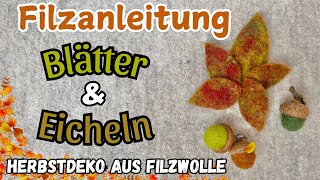 Filzanleitung  Herbstdekoration  Filzen für Anfänger  Filzen mit der Nadel [upl. by Eednahs]