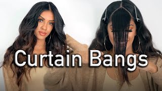 DIY Curtain Bangs How to Cut and Style Like a Pro  AribaPervaiz  HAIR TUTORIAL [upl. by Burwell]