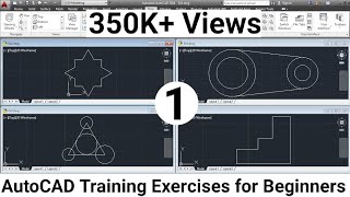 AutoCAD Training Exercises for Beginners  1 [upl. by Matilde501]