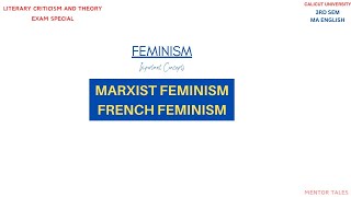 MARXIST FEMINISMFRENCH FEMINISMLITERARY CRITICISM AND THEORY3RD SEM MA ENGLISHCU [upl. by Zeuqcaj]