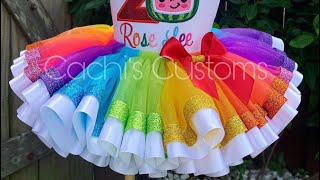 How To Make A Rainbow Ribbon Tutu  Tutu Subtitulado En Espanol  Como acer un TUTU De Liston [upl. by Leiahtan]