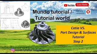 SurfacesampSolid Catia V5 Tutorial Impeller Step2 [upl. by Zsuedat994]