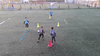 passe appel de balle remise skipping coordination agilité U10 U9 U8 passing training practice [upl. by Ennovy]