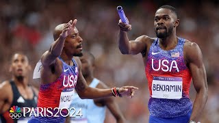 US 4x400m relay team wins gold on strength of anchor Rai Benjamin  Paris Olympics  NBC Sports [upl. by Kries991]