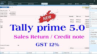 sales return entry in tally prime  sales return in tally prime  tally prime  sales return entry [upl. by Nancey]