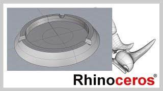 Rhino tutorial軟件教學 08 煙灰缸 [upl. by Hsara]