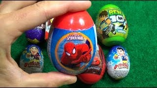 1 of 8 Surprise Eggs Super Surprise Egg MARVEL Spider Man Unboxing [upl. by Farnsworth]