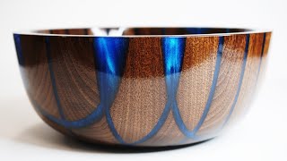 Woodturning  The Sapphire Walnut Bowl [upl. by Eikceb]