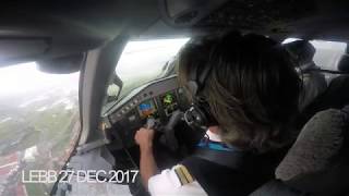 Crazy approach in Bilbao Spain Cockpit view BRUNO THUNDERSTORM [upl. by Suckram]